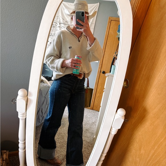 Vintage Chaps Cream Quarter Zip Sweater - Picture 7 of 12